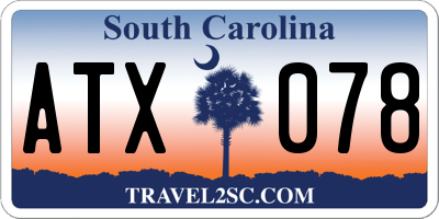SC license plate ATX078