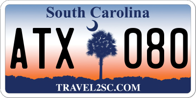 SC license plate ATX080