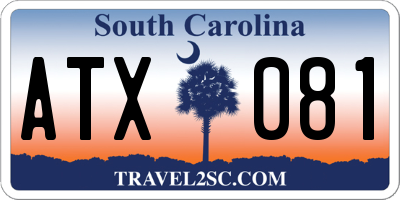 SC license plate ATX081