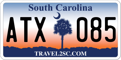 SC license plate ATX085