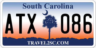 SC license plate ATX086