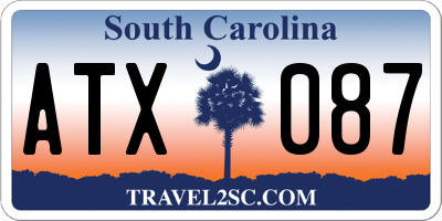 SC license plate ATX087