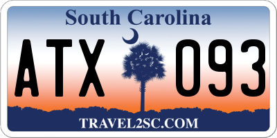 SC license plate ATX093