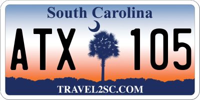 SC license plate ATX105