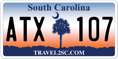 SC license plate ATX107