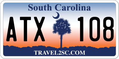SC license plate ATX108