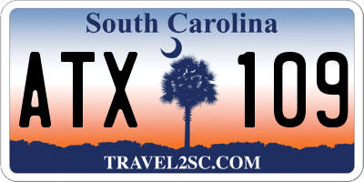 SC license plate ATX109