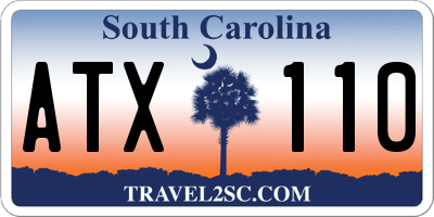 SC license plate ATX110