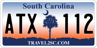 SC license plate ATX112