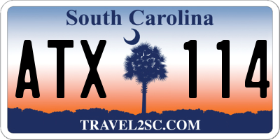 SC license plate ATX114