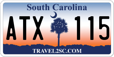 SC license plate ATX115