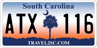 SC license plate ATX116