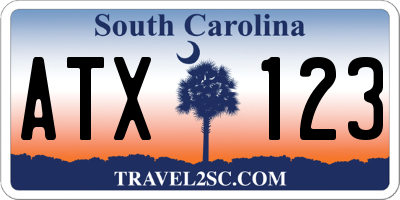 SC license plate ATX123