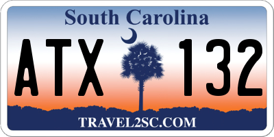 SC license plate ATX132