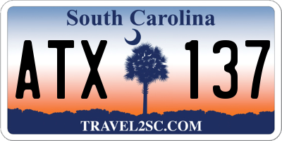 SC license plate ATX137