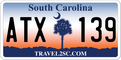 SC license plate ATX139