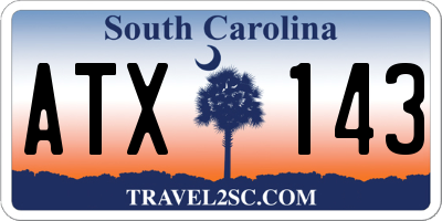 SC license plate ATX143