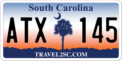 SC license plate ATX145