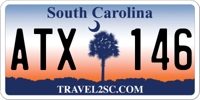 SC license plate ATX146