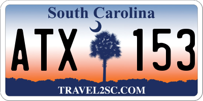 SC license plate ATX153