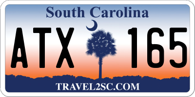 SC license plate ATX165