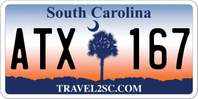 SC license plate ATX167