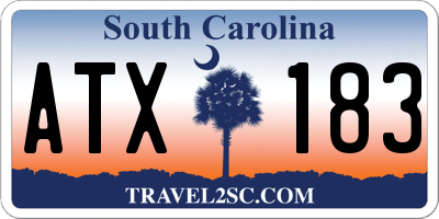 SC license plate ATX183