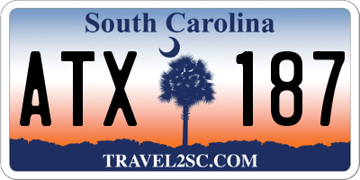 SC license plate ATX187
