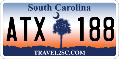 SC license plate ATX188