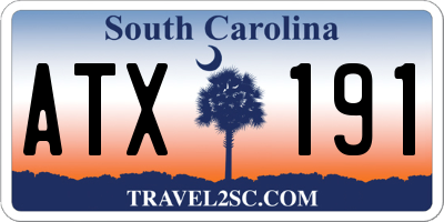 SC license plate ATX191