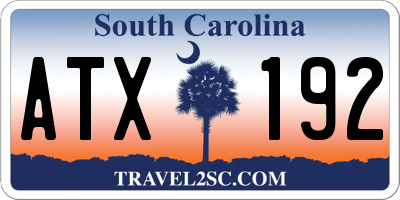 SC license plate ATX192