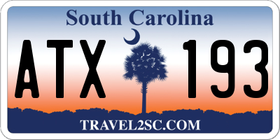 SC license plate ATX193