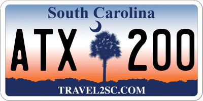 SC license plate ATX200
