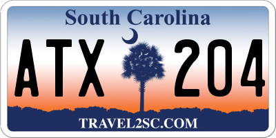SC license plate ATX204