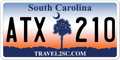 SC license plate ATX210