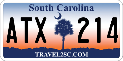 SC license plate ATX214