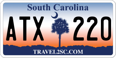 SC license plate ATX220