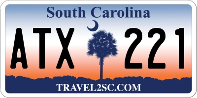 SC license plate ATX221