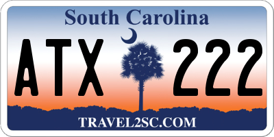 SC license plate ATX222