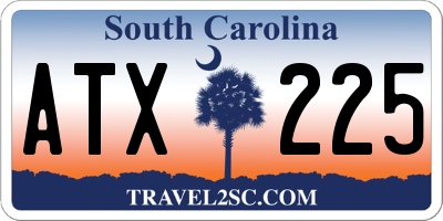 SC license plate ATX225