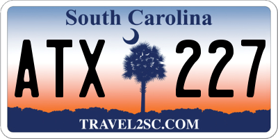 SC license plate ATX227