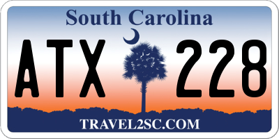 SC license plate ATX228