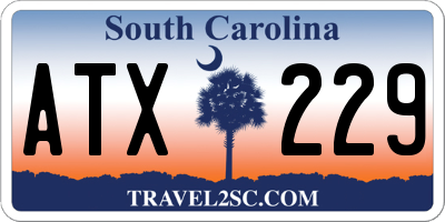 SC license plate ATX229