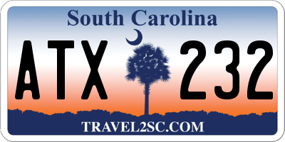 SC license plate ATX232