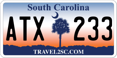 SC license plate ATX233