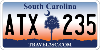SC license plate ATX235