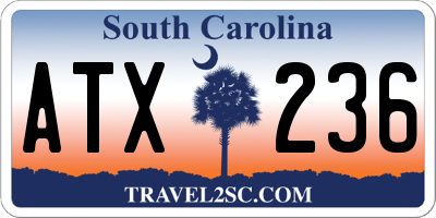 SC license plate ATX236