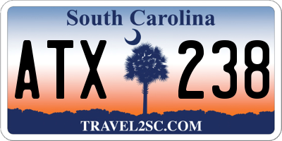 SC license plate ATX238