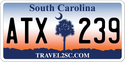SC license plate ATX239