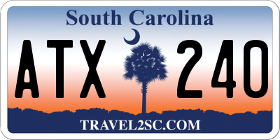 SC license plate ATX240
